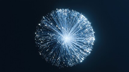 Fototapeta premium Abstract glowing fireworks sphere on dark background