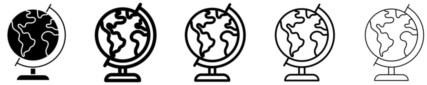 World globe solid glyph icon for geography and travel. Vector illustration.