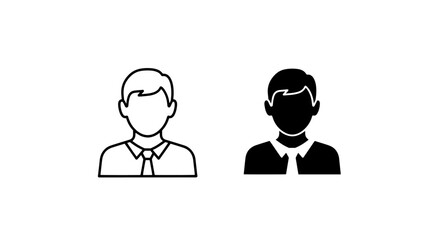 Fototapeta premium Professional business avatar icon set outline and silhouette