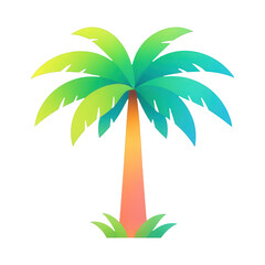 Obraz premium PNG Vibrant tropical palm tree illustration.