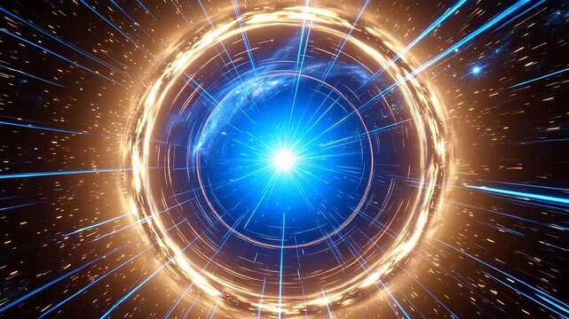 Blue light explosion in deep space
