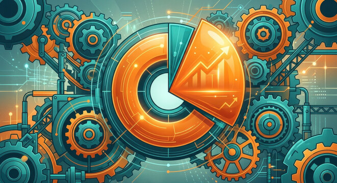Gears jammed by price gauge; sticky inflation, devaluation risk; tight monetary policy amid recession risk.