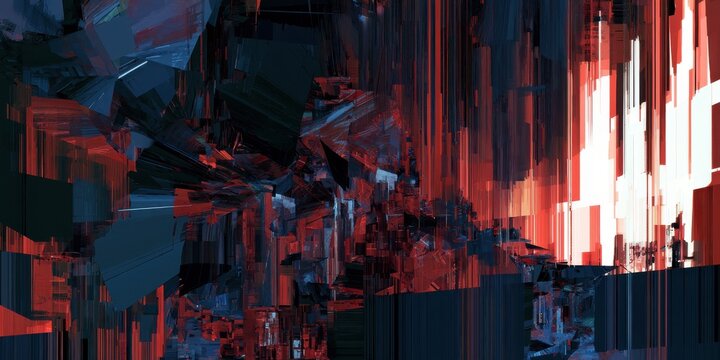 Complex data mosh texture with geometric fragments and light bar errors