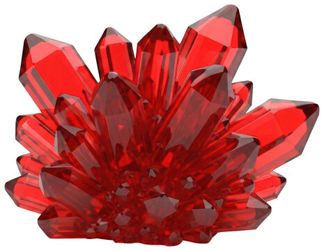 Vibrant red crystal png shiny red crystal png Glossy ruby gemstone png precious isolated transparent background image