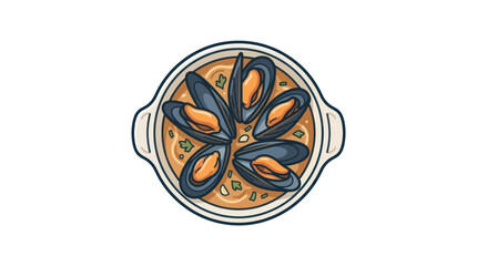 Delicious mussels in a bowl. © Sri
