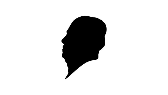 Sardar Vallabhbhai Patel Portrait, black isolated vector silhouette