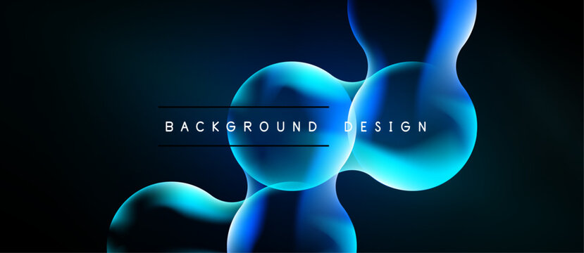 Abstract blue shapes over dark background. Modern design elements create dynamic visual effect. Text reads background design.