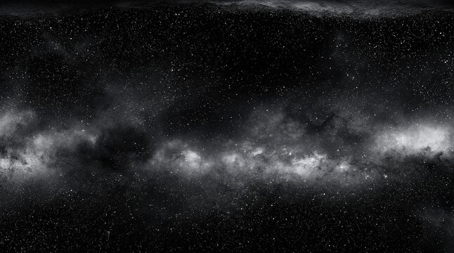 Dark cloudy night sky with star dust and misty atmosphere