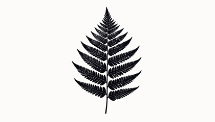 Detailed black fern leaf illustration. © Ikhsan