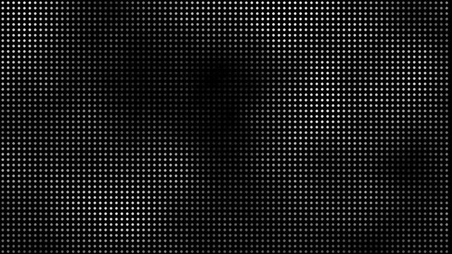 Abstract glowing white led dot matrix background, digital technology pulse motion pattern