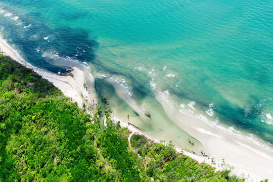 Aerial coastline view over the Daintree National Park Queensland
