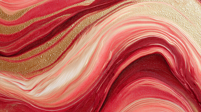 Modern luxury red agate marble texture with golden flowing lines. Ideas for backgrounds, social media design, and business card templates.