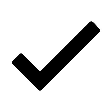 Black Checkmark Icon Isolated