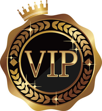 高級感のあるVIPバッジ　ブラック＆ゴールド