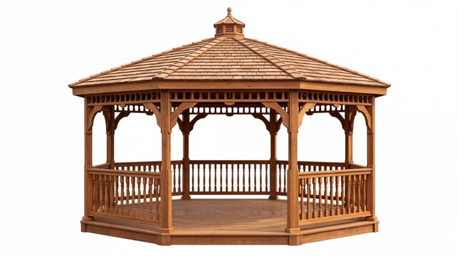 Wooden garden gazebo for outdoor park or backyard