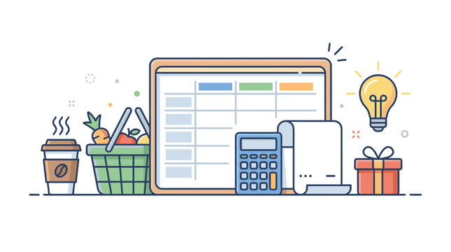Budgeting and financial planning concept flat design illustration