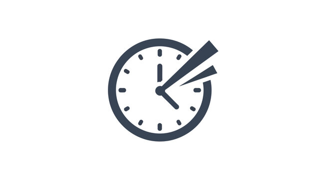 Abstract clock icon with motion blur effect indicating speed and time passing