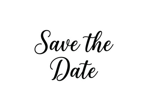 Elegant save the date calligraphy script vector graphic design element