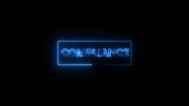 Compliance concept pressing button with compliance text on black background.