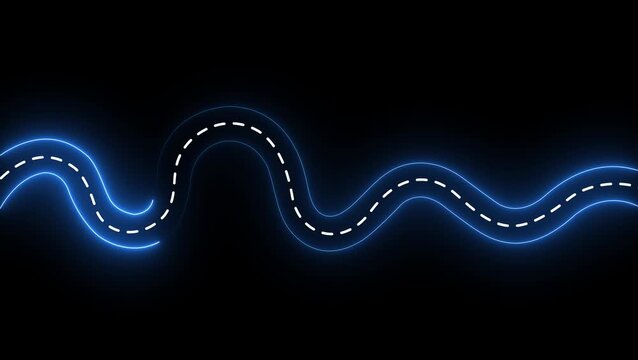 Horizontal asphalt road template. Winding road vector illustration. Seamless highway marking black on background.