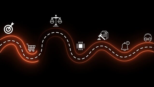 Horizontal asphalt road template. Winding road vector illustration. Seamless highway marking black on background.