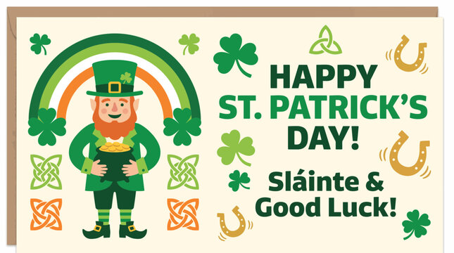 St. Patricks Day Greeting Card Design - Vector Illustration