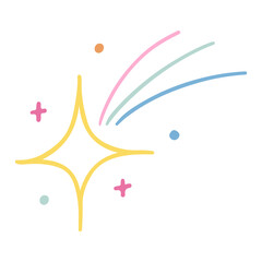 Hand drawn shooting star doodle element © Dindarchmh