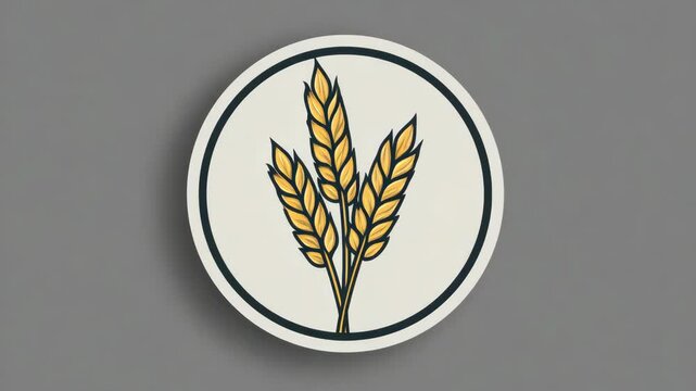 A stylized wheat stem symbol on a white background for logos and icons.