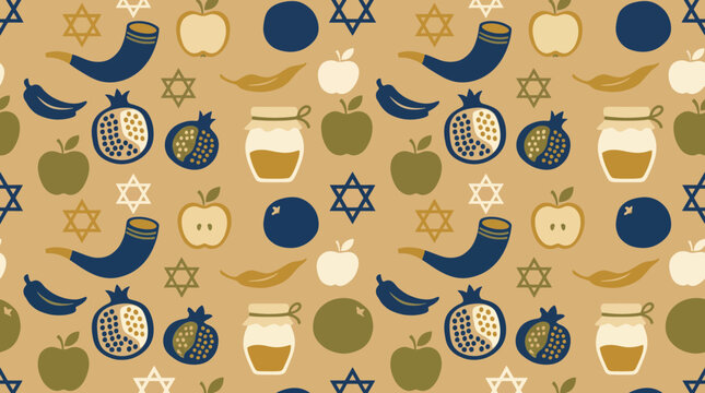 Rosh Hashanah Festive Background - Vector Illustration