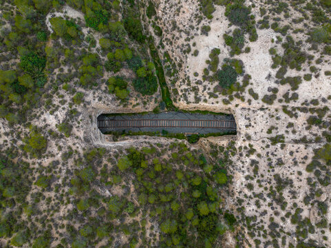 Via Verde del Noroeste sobre las vias del tren, Caravaca, Murcia