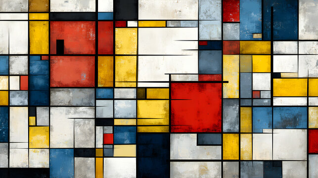Full frame abstract background with structured color blocks crisp borders and timeless modern geometry
