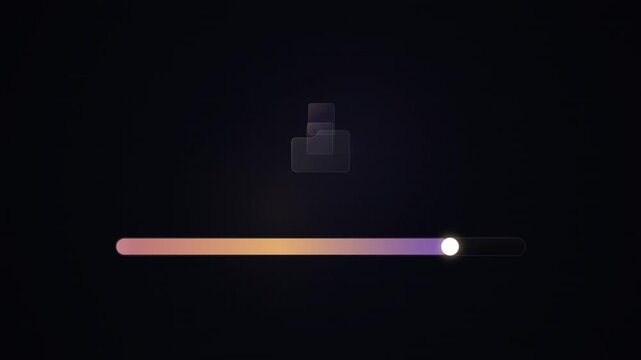 Glassmorphic Document Archiving Folder Animation with Floating Rose Gold Loading Progress Bar