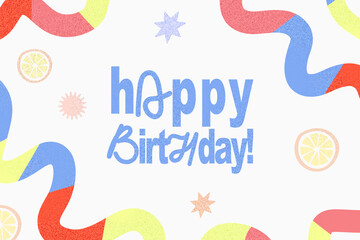 Fototapeta premium Happy birthday party celebration with colorful decorations and fun designs