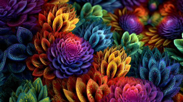 Dynamic tessellated background featuring recursive geometry saturated colors and seamless digital pattern complexity