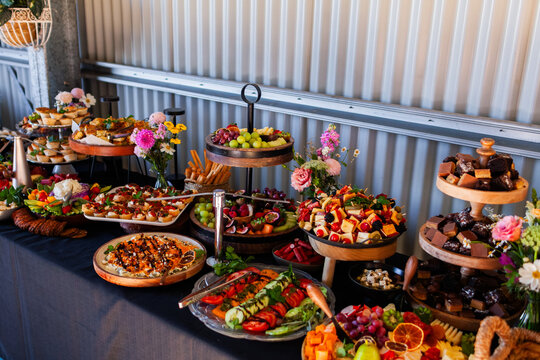 Finger food table afternoon tea snack spread set up at party event