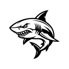 Fototapeta premium Aggressive great white shark mascot head vector.