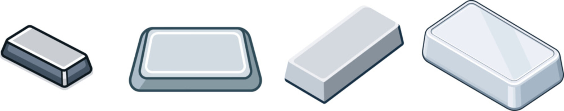 A minimalist silver bar icon in a flat design with clear outlines and solid colors stands out against a white background