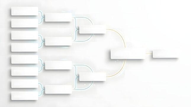 A simple tournament bracket graphic showing a four-round progression on a clean white background.