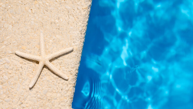 A starfish by the pool. Summer vacation.