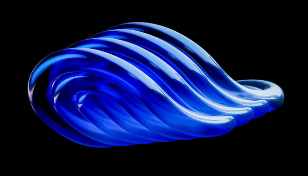 3D electric wave bundle forms a polished fluid sculpture