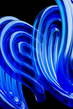 3D mirrored spiral ribbons create a dense abstract wallpaper