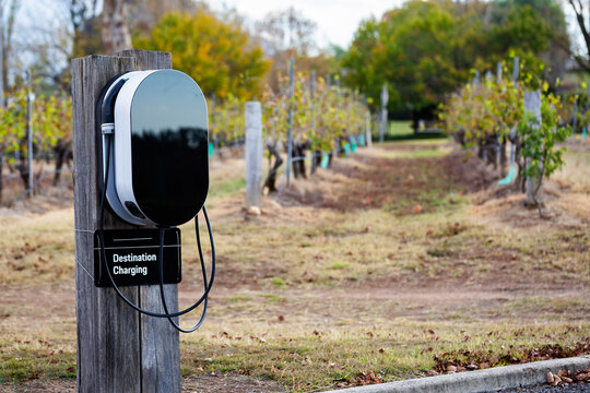destination charging point for electric vehicle in Hunter valley winery region