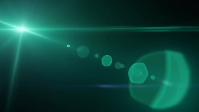 Emerald green cinematic light leak overlay with jade, mint gradients, realistic lens flare, optical reflections, dreamy atmospheric glow, seamless looping texture for professional video editing.