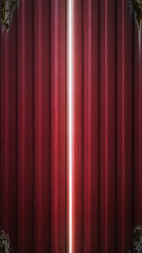 Red corrugated metal profile with glowing vertical light beam background