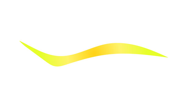 Smooth vibrant yellow brush stroke featuring a elegant flowing curve design element created with artistic flair and professional digital gradients showcasing clean sharp lines isolated perfectly on tr