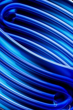 3D electric ribbon texture creates a flowing blue wallpaper