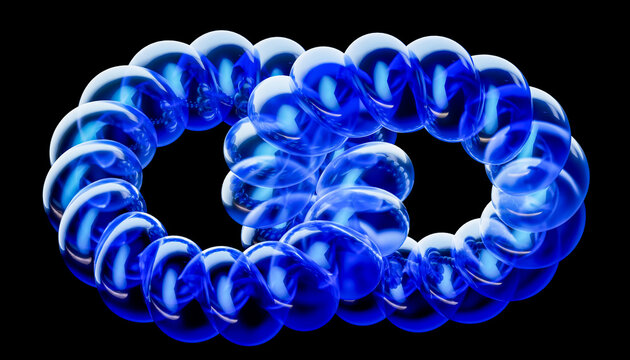 3D interwoven bead rings form a complex transparent structure