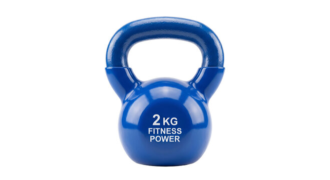 Bright blue 2kg kettlebell for strength training and fitness workouts