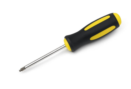 Phillips head screwdriver with black and yellow grip screwdriver phillips handtool maintenance construction