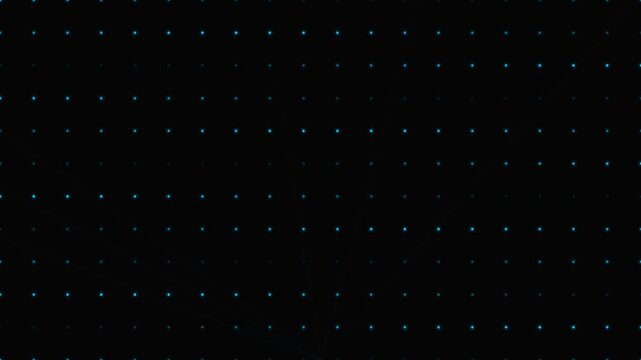 A grid of small glowing dots forming a symmetrical pattern on black background
